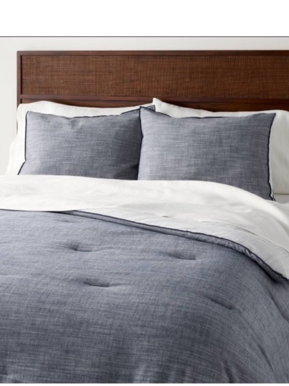 Comforter set 3pc Full/Queen Reversible Blue - Hearth & Hand with Magnolia NWT